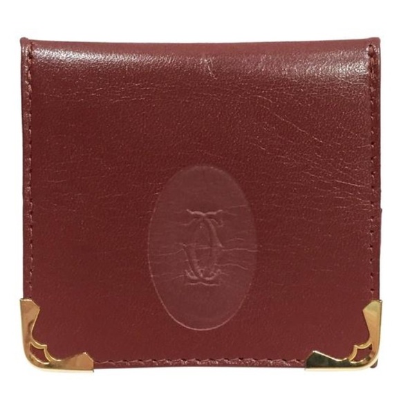 Cartier burgundy leather vintage folding snap pouch - Picture 1 of 10